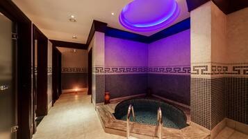 Sauna, hot tub, aromatherapy, hot stone massages, deep-tissue massages