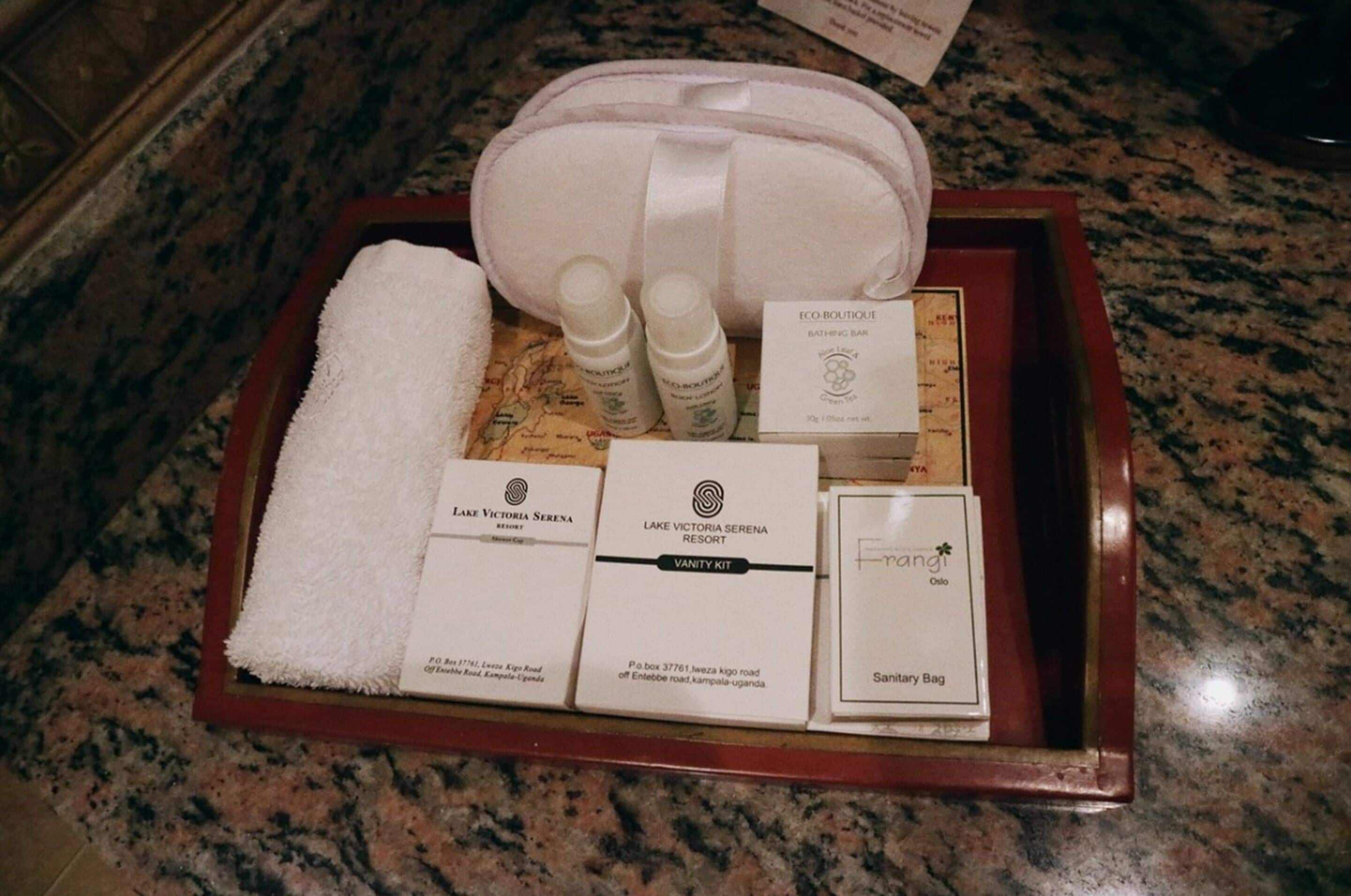 hair dryer, bathrobes, towels, soap