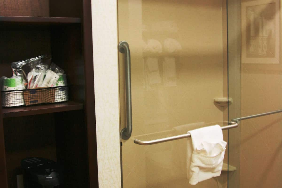 one king shower only non smoking | bathroom | combined shower/bathtub, free toiletries, hair dryer, towels