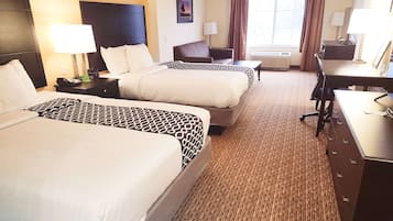 Premium bedding, pillow-top beds, desk, blackout curtains