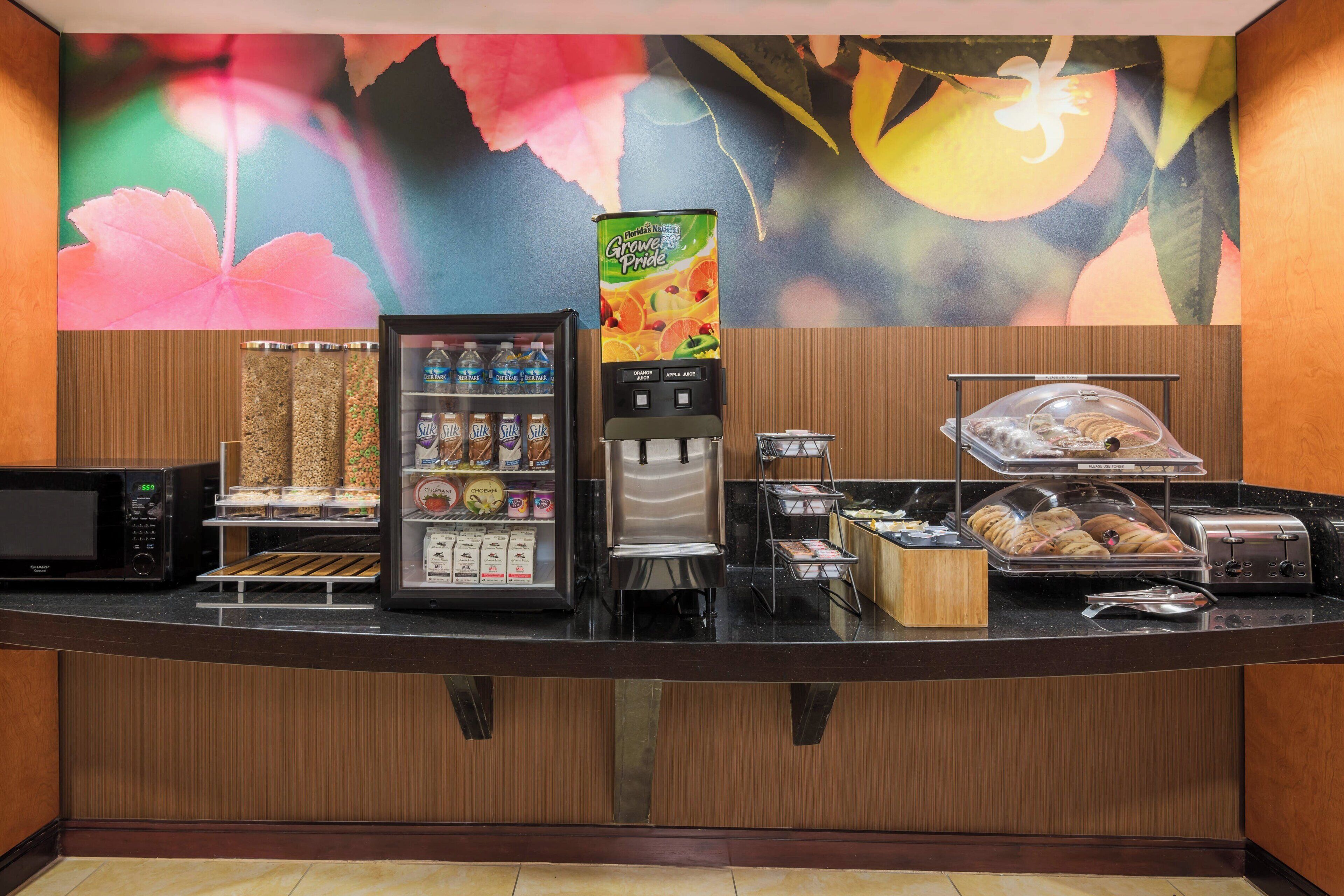 free daily self-service breakfast