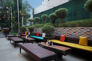 Outdoor banquet area