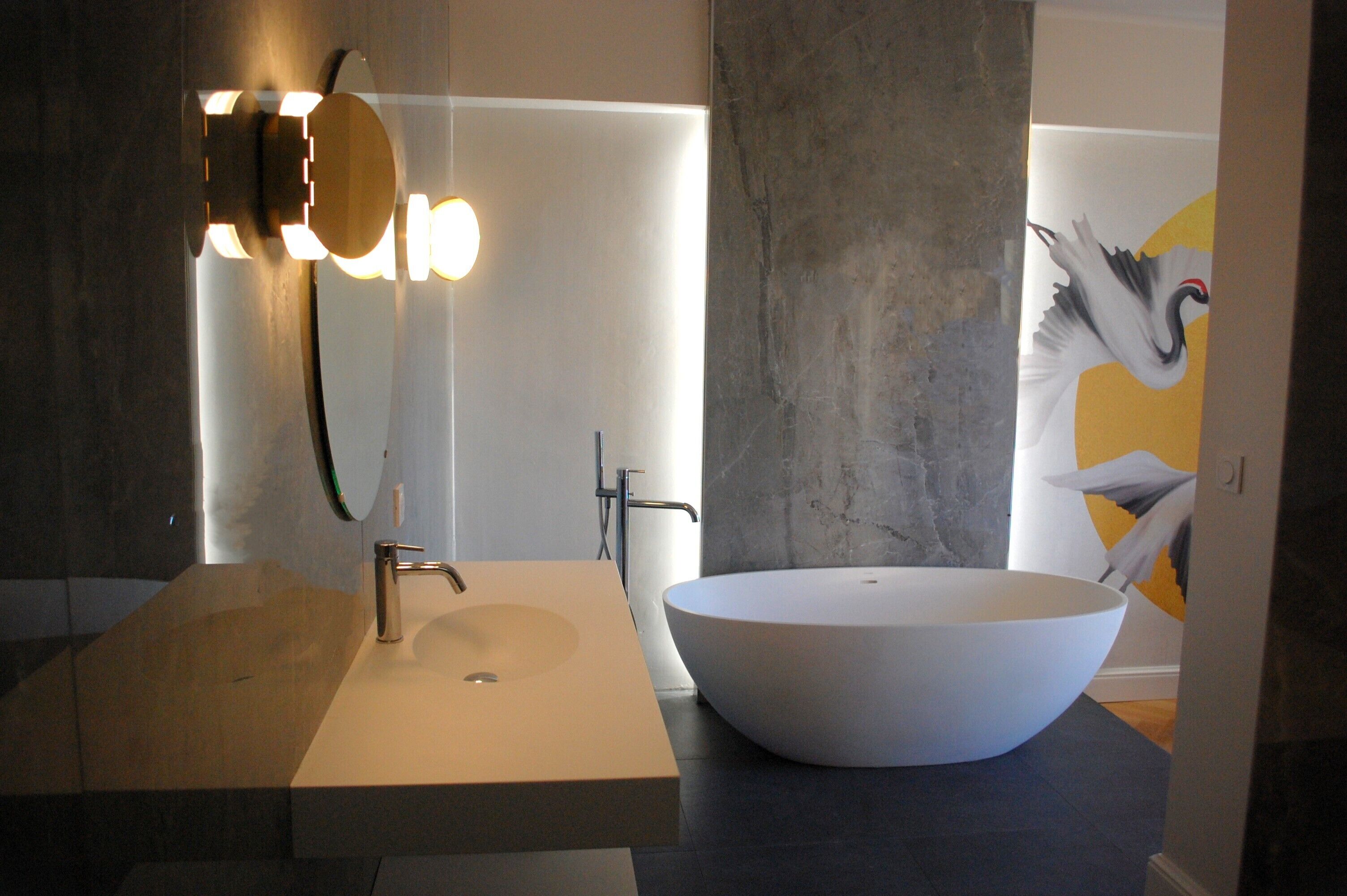 junior suite double or twin room( vue vallee) | bathroom | hair dryer, towels