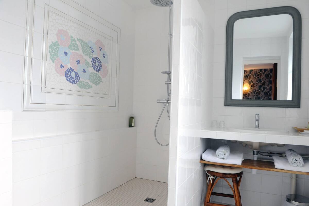 free toiletries, hair dryer, towels