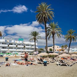 On the beach, white sand, beach bar