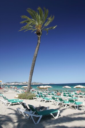 On the beach, white sand, beach bar