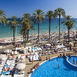 On the beach, white sand, beach bar
