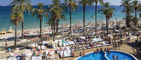 On the beach, white sand, beach bar