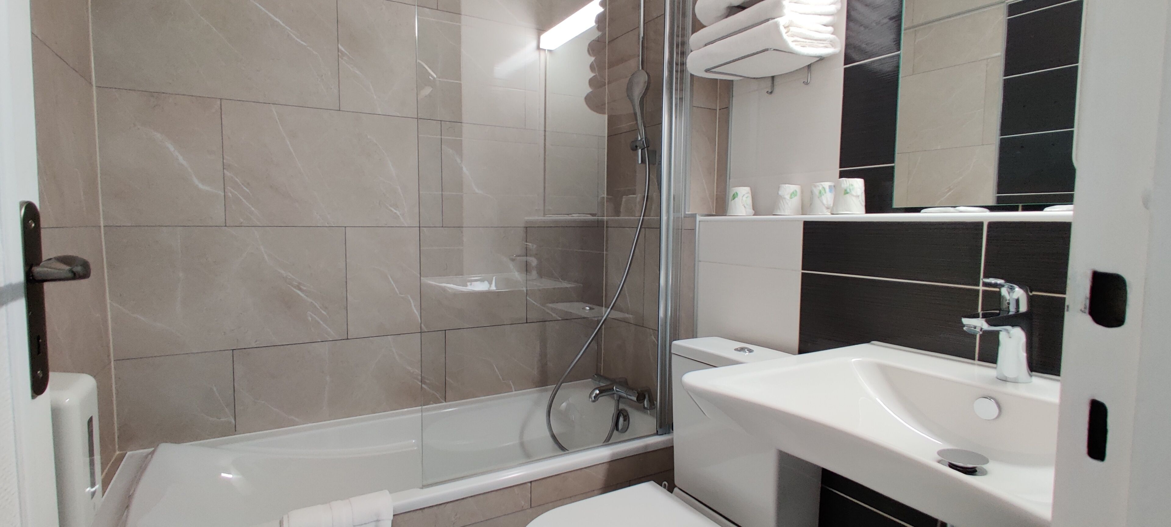 free toiletries, hair dryer, towels, soap