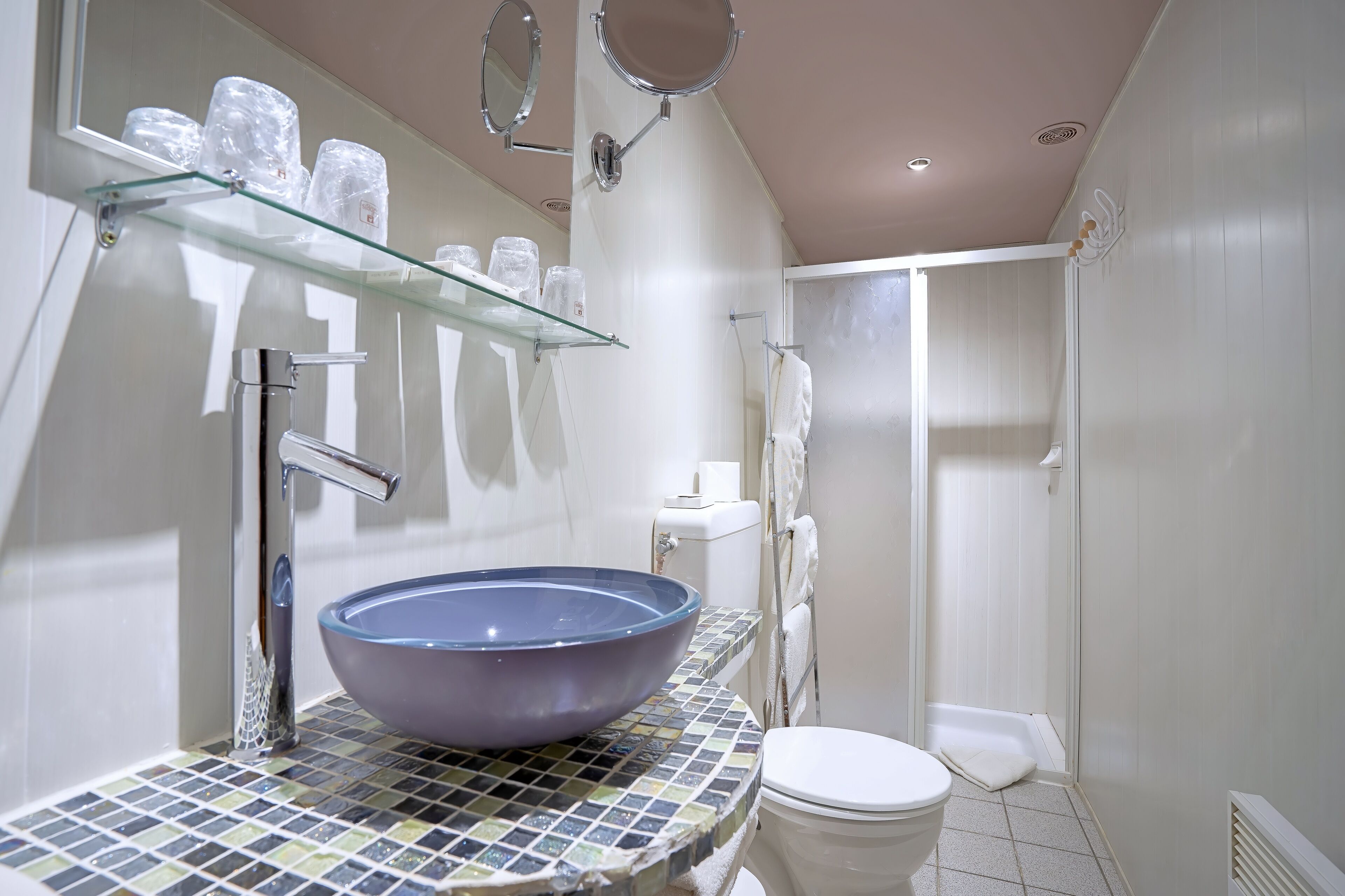 free toiletries, hair dryer, towels