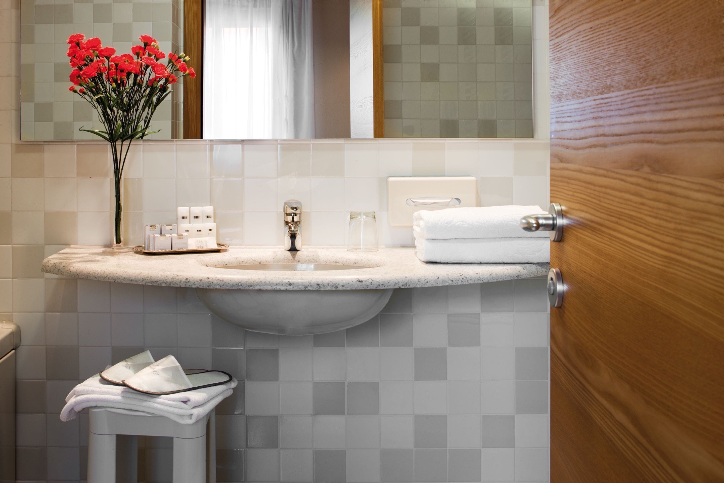 free toiletries, hair dryer, slippers, bidet