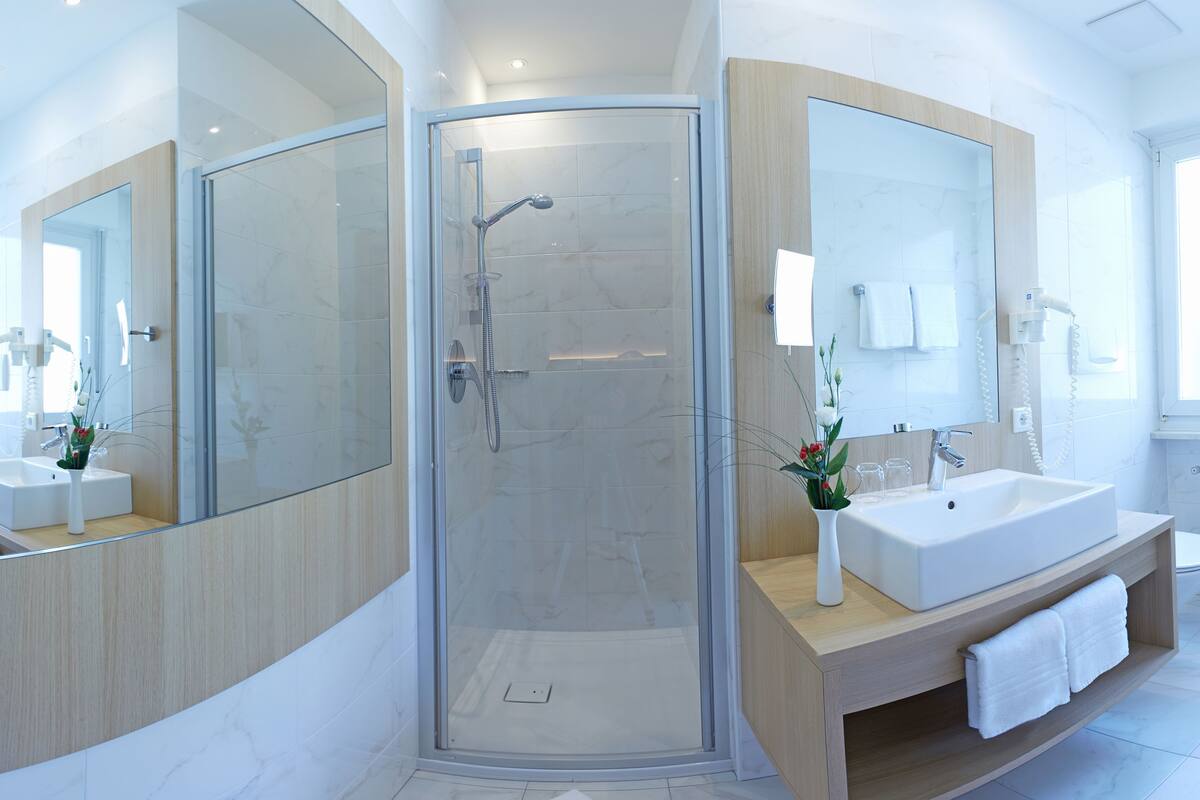 free toiletries, hair dryer, towels