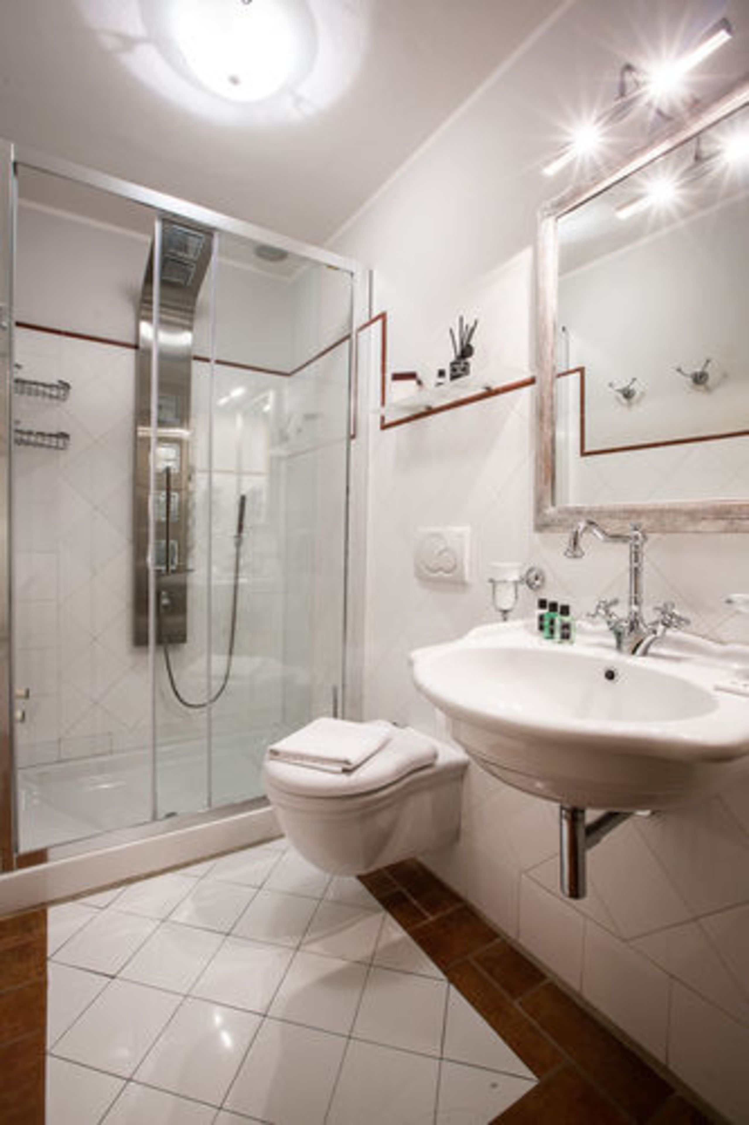 shower, free toiletries, hair dryer, slippers