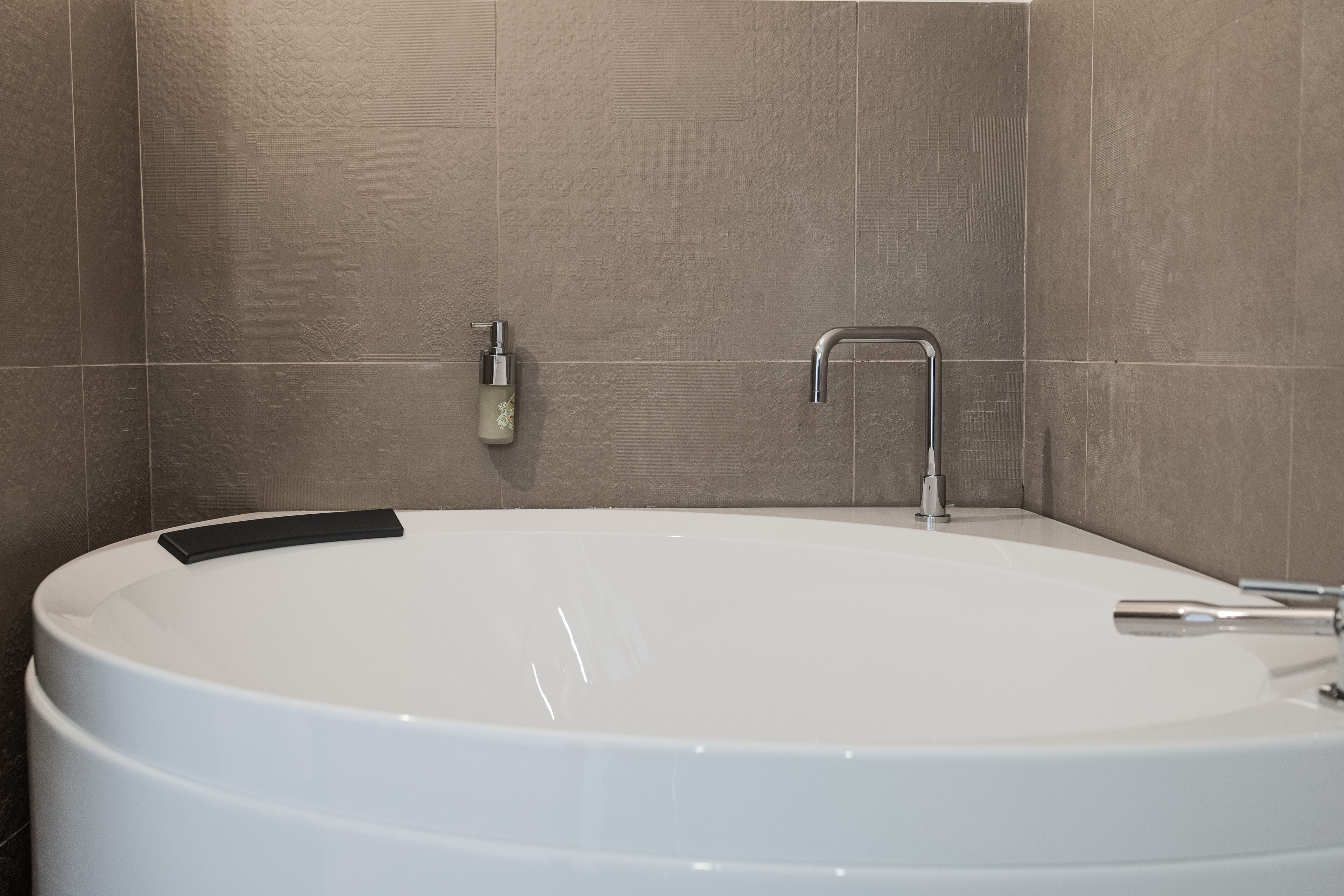 superior room | bathroom | shower, hair dryer, towels