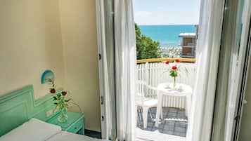 Classic Double or Twin Room, Balcony, Partial Sea View | Minibar, in-room safe, soundproofing, bed sheets