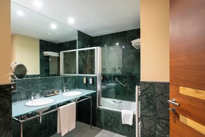 Free toiletries, hair dryer, bidet, towels