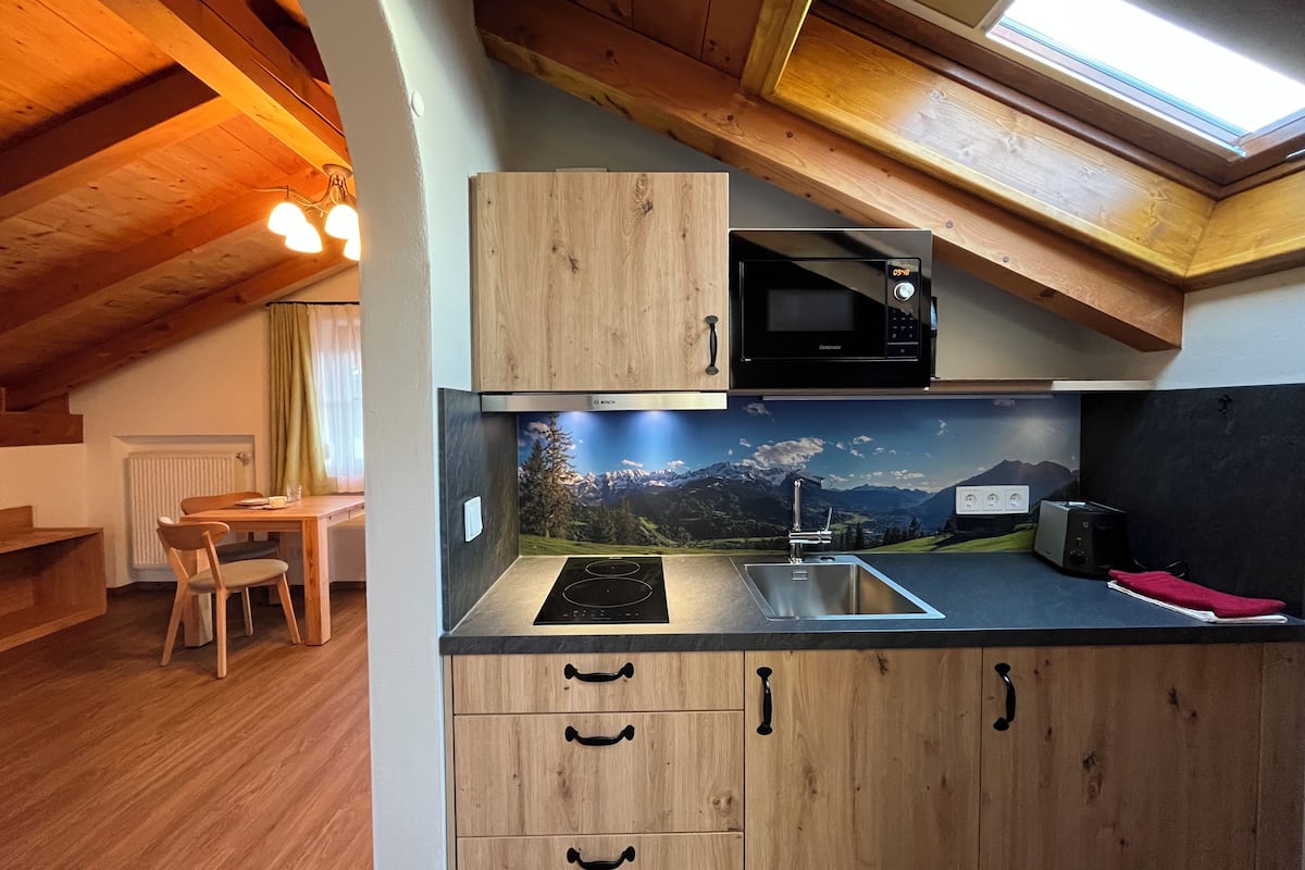 apartment, balcony, mountain view | private kitchen