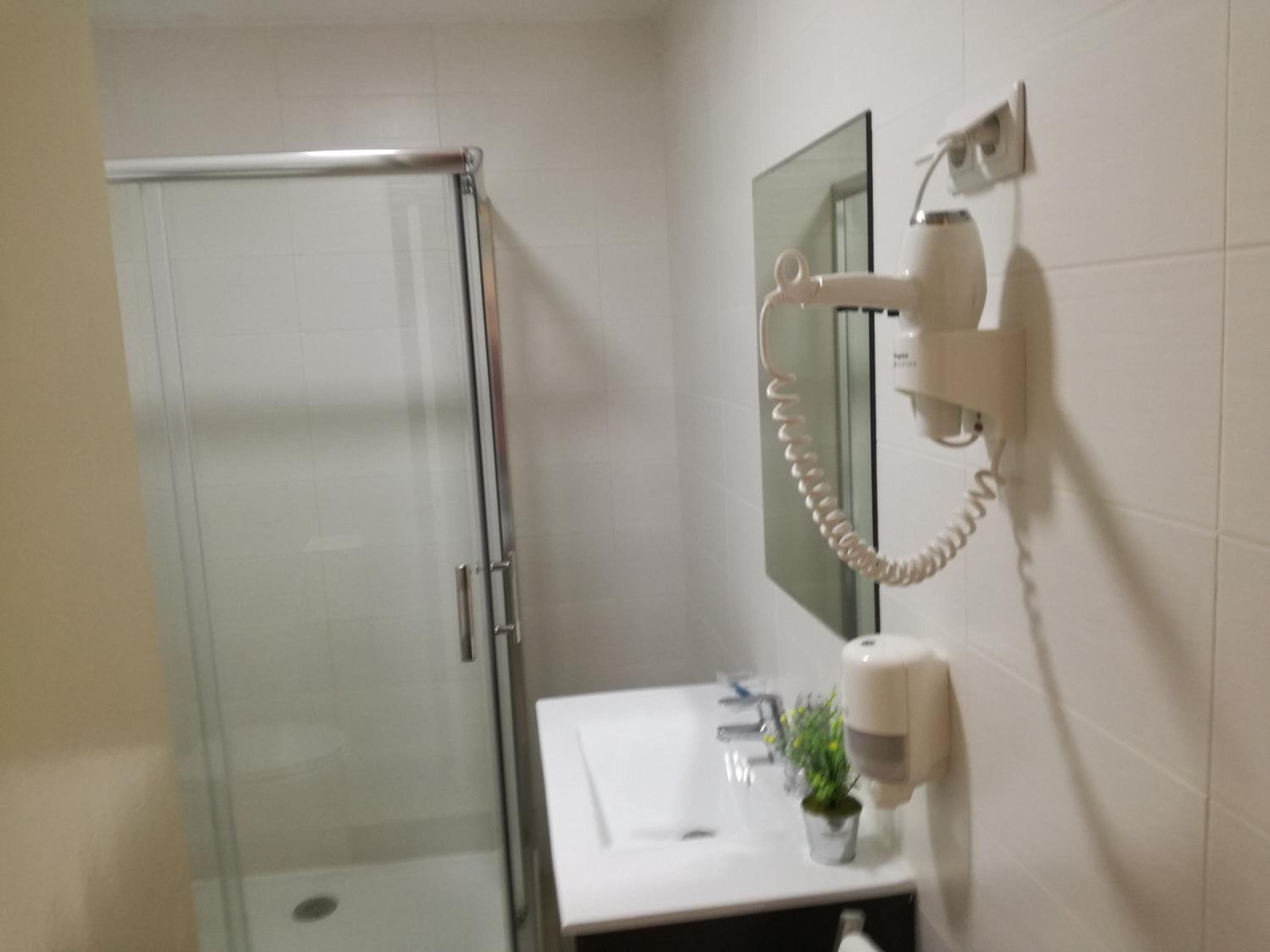 free toiletries, hair dryer, towels