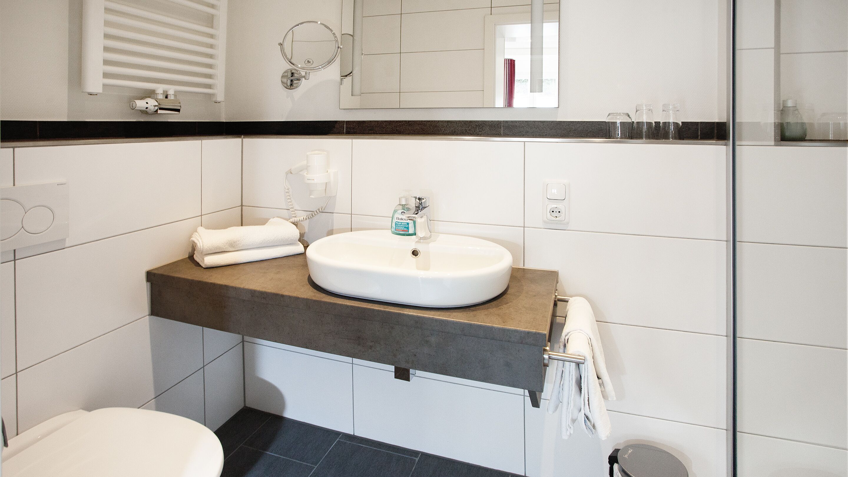 basic double room, private bathroom | bathroom