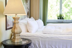 Classic Double room, 1 bedroom, river view, side building, stair access | Premium bedding, down comforters, in-room safe, desk