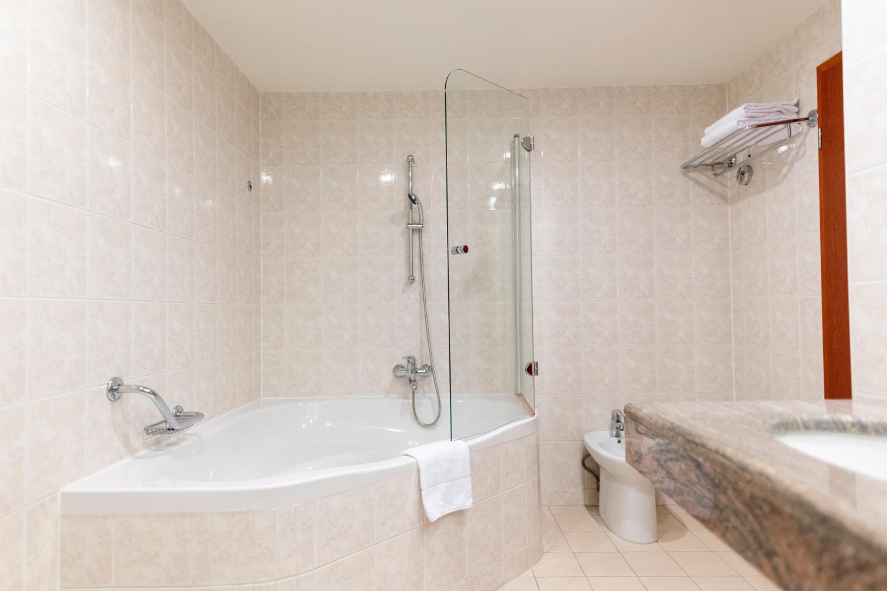 Free toiletries, hair dryer, slippers, towels