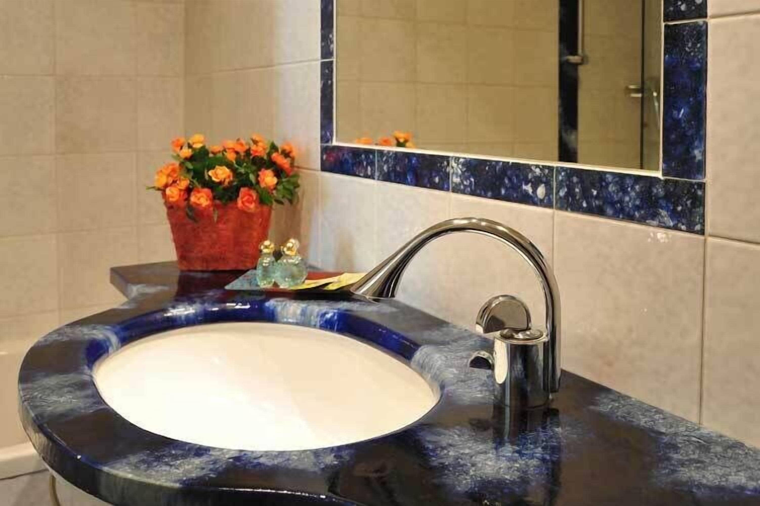 combined shower/bathtub, free toiletries, hair dryer, bidet