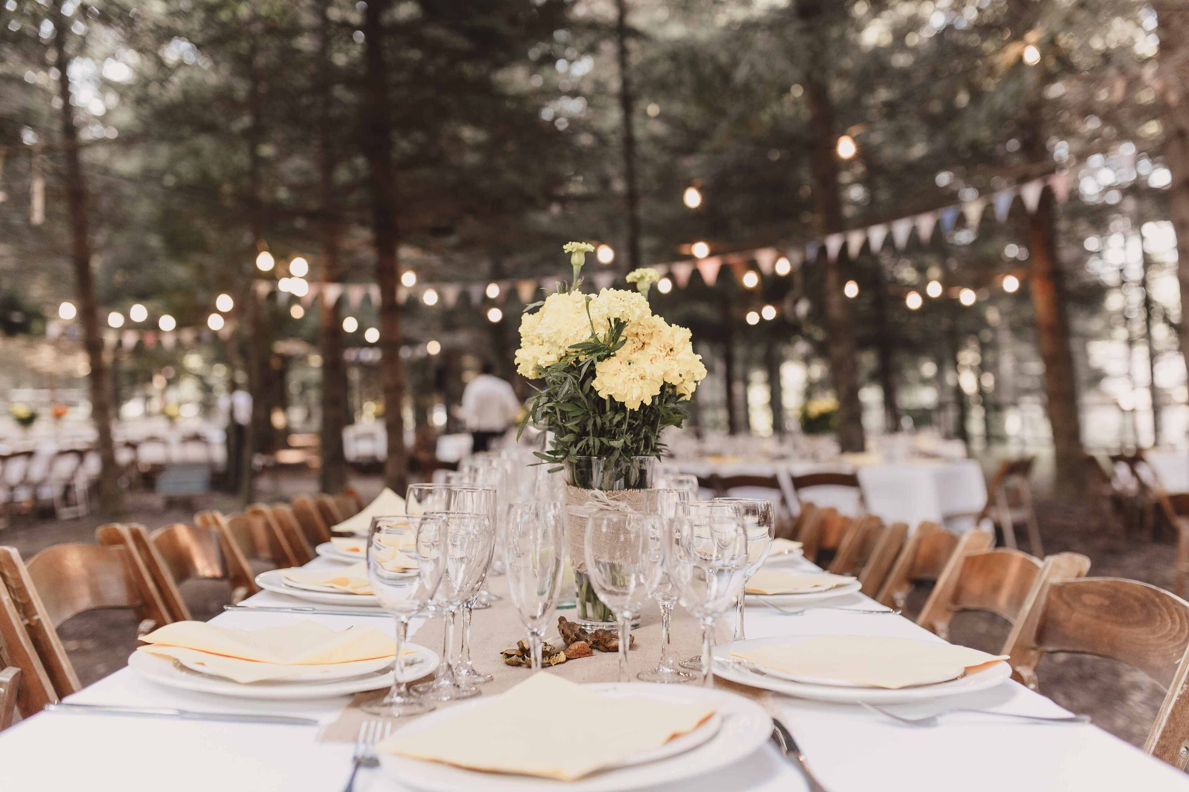 outdoor banquet area