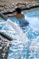 Indoor pool, sun loungers
