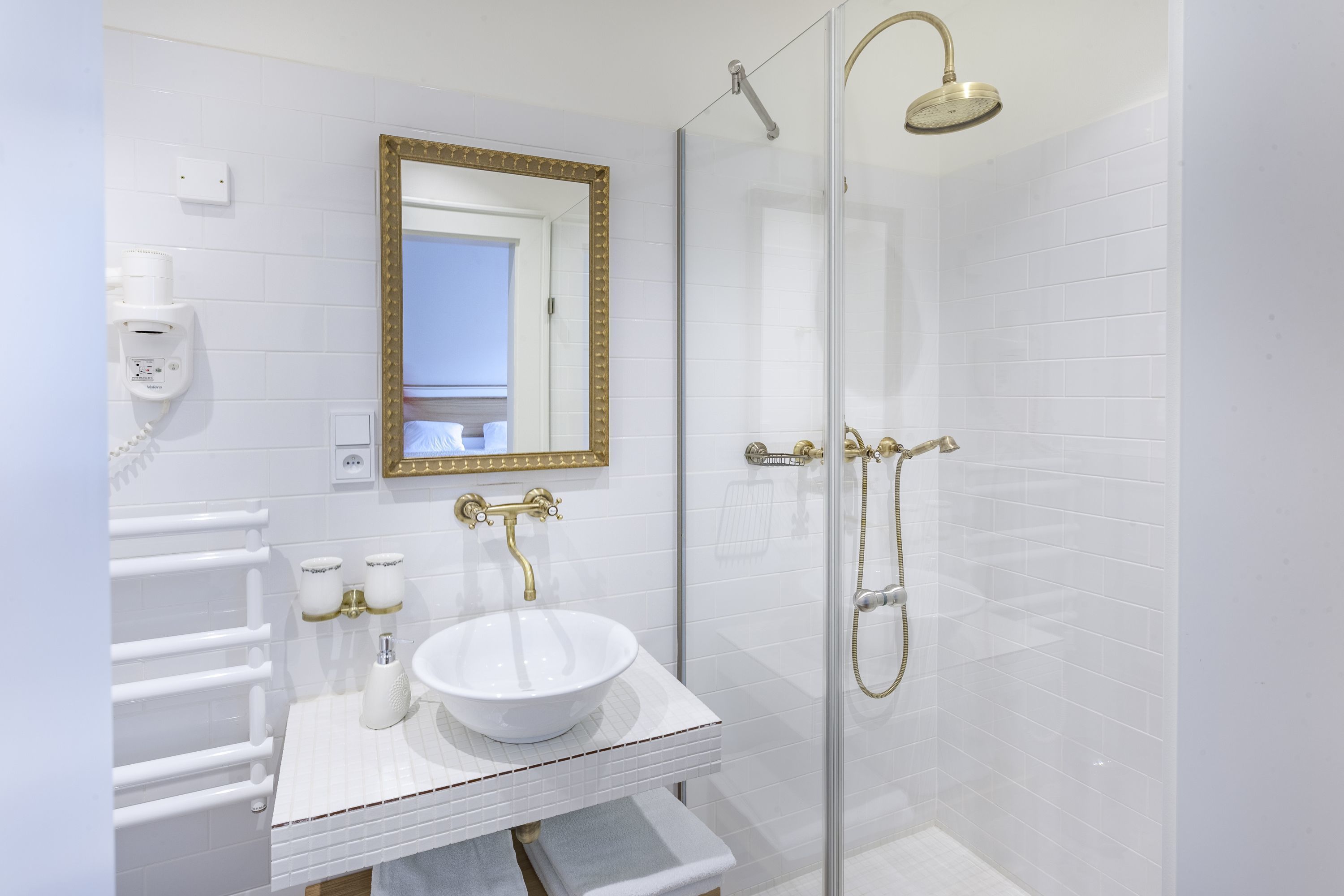 superior double room | bathroom | free toiletries, hair dryer, towels