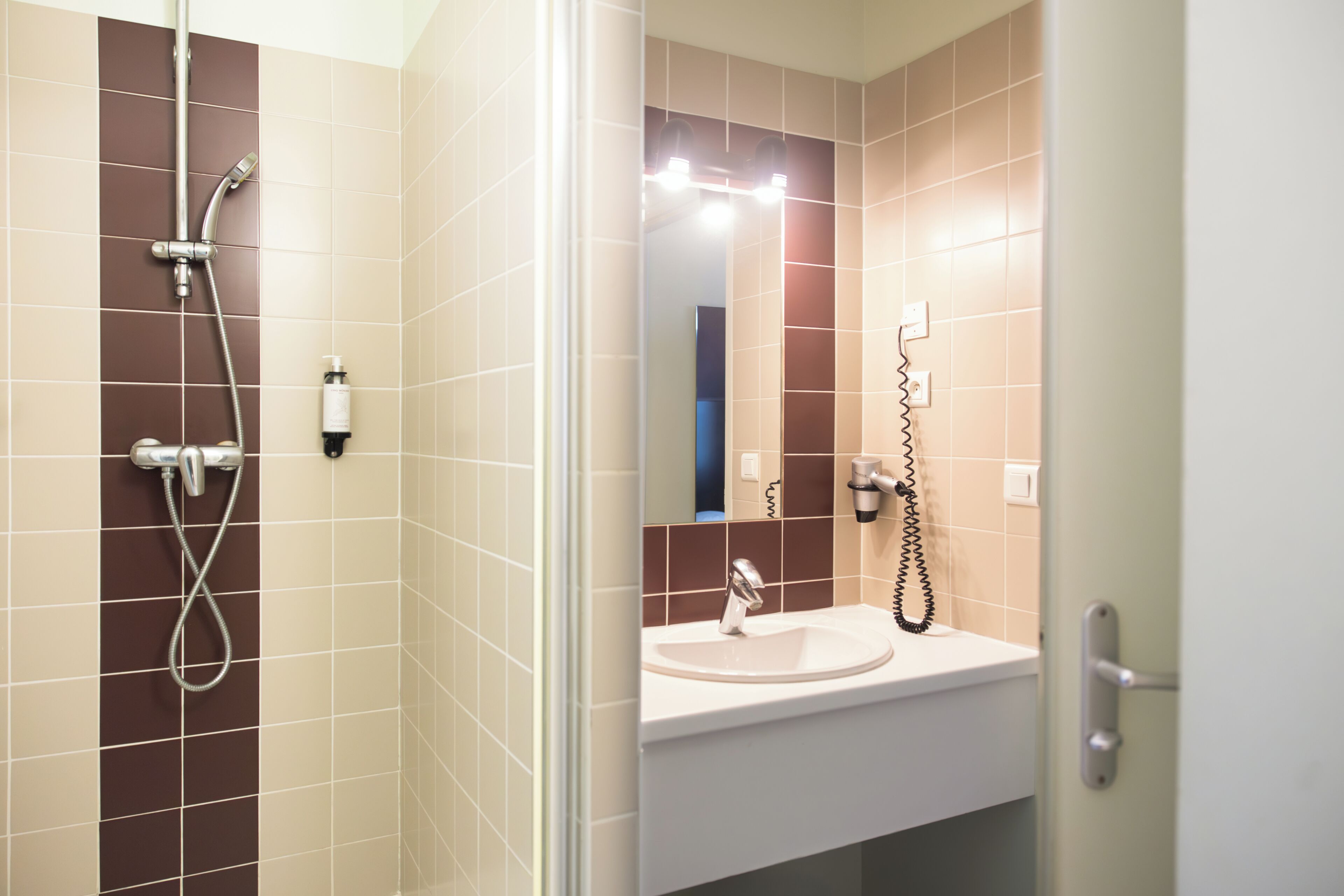 free toiletries, hair dryer, towels