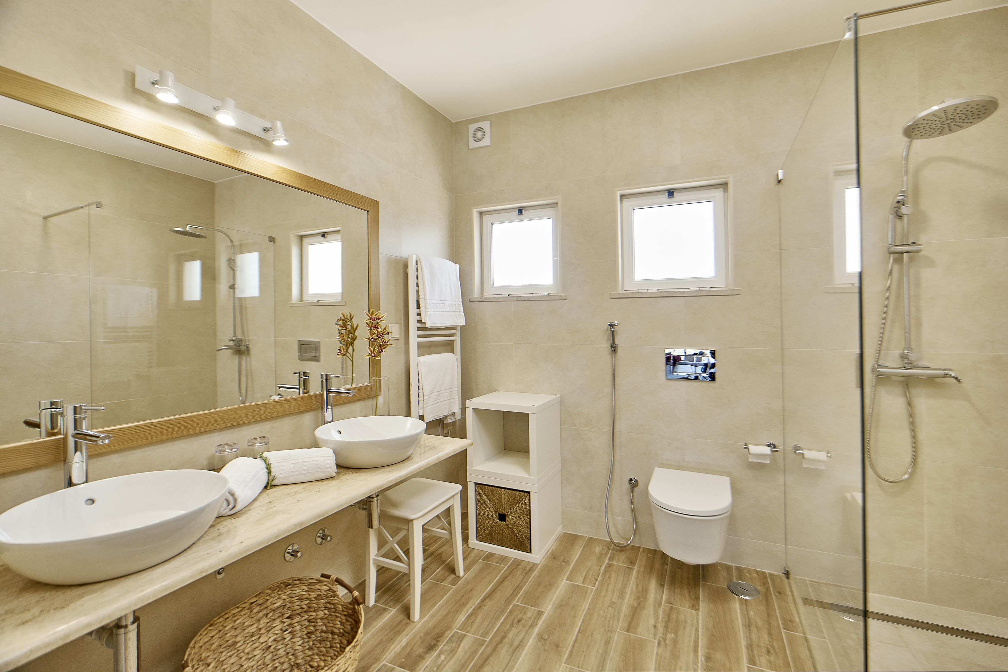 free toiletries, hair dryer, towels