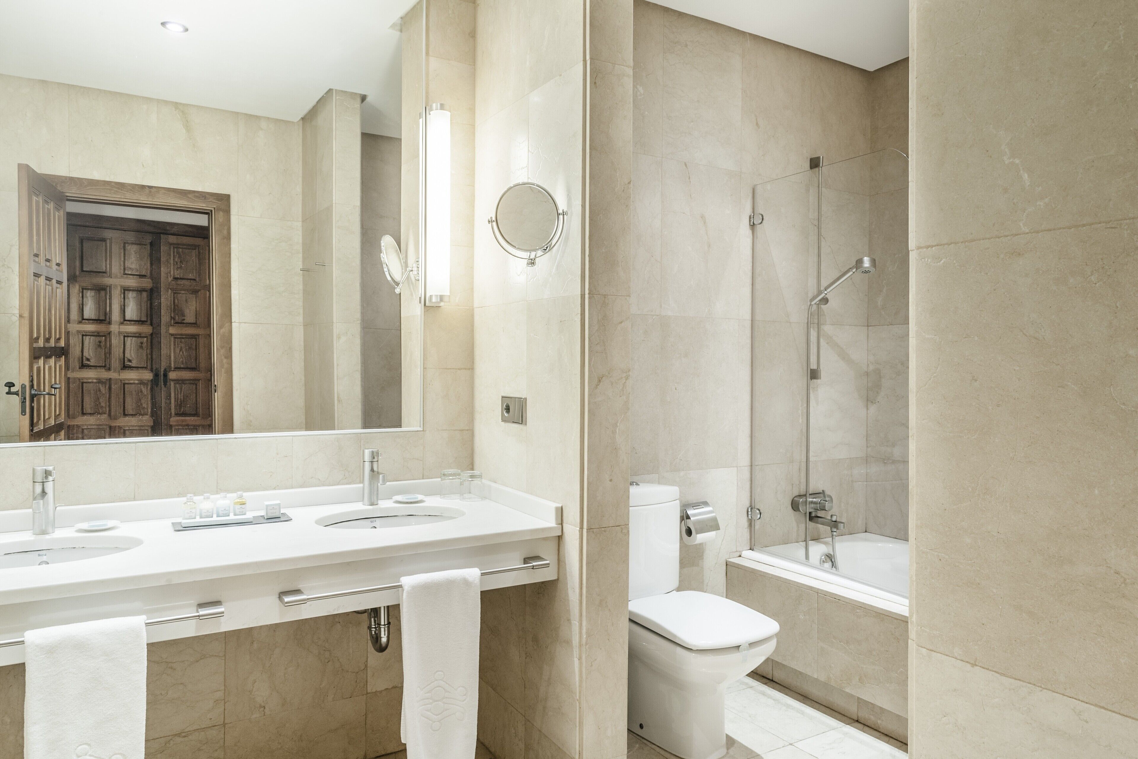 eco-friendly toiletries, hair dryer, bidet, towels