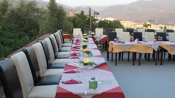 Outdoor banquet area