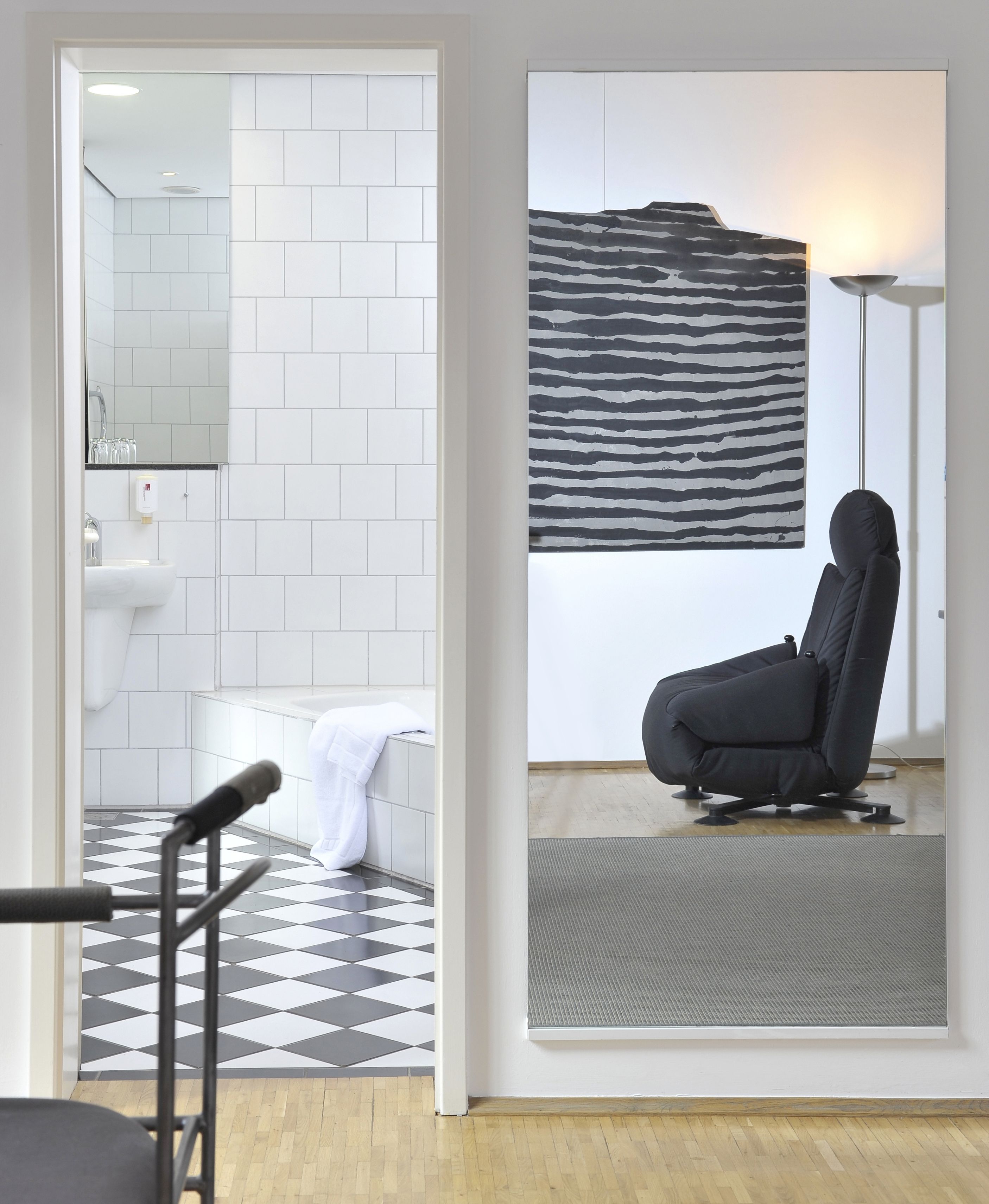 Hair dryer, towels