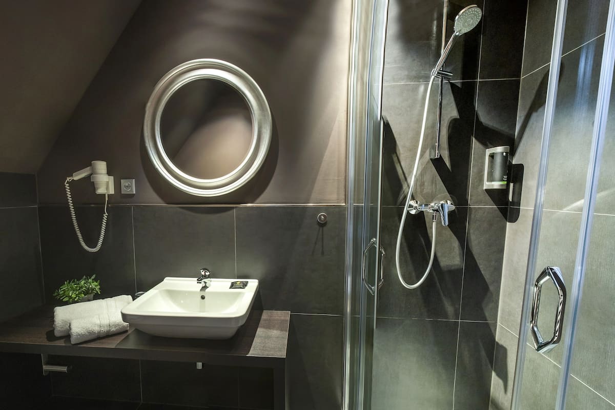 single room | bathroom | hair dryer, towels