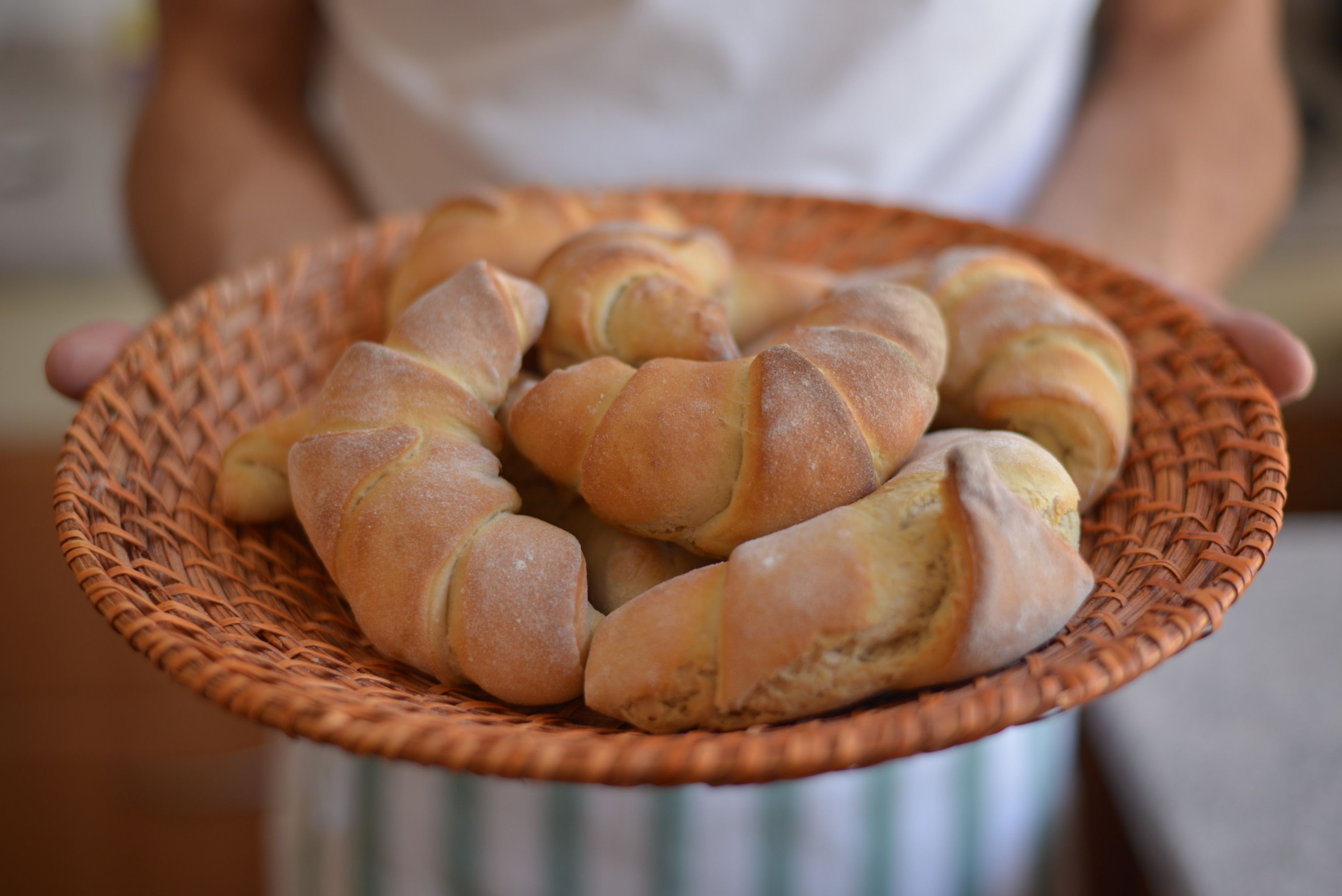 A basket of croissants.