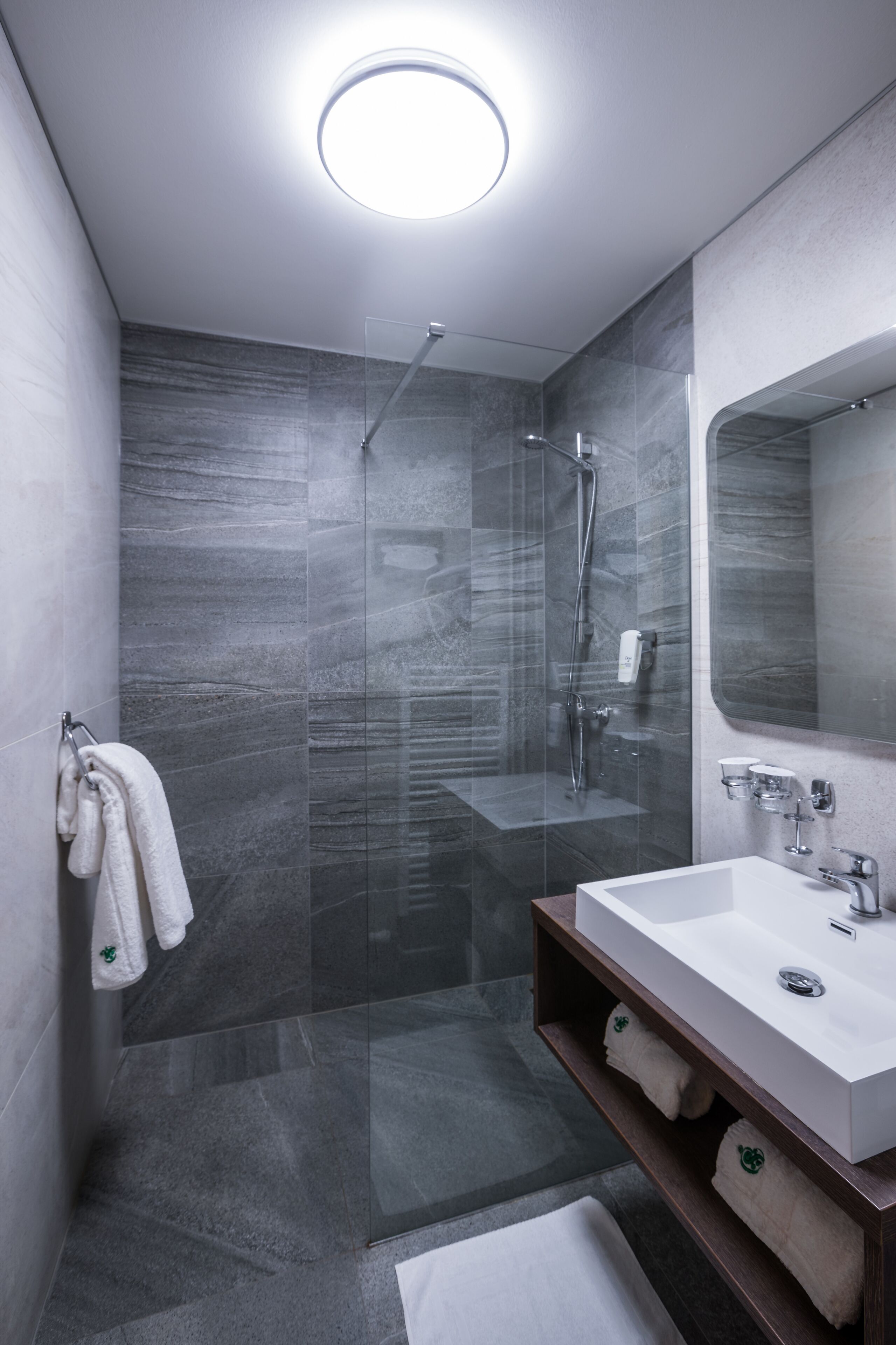 Habitación doble superior | Baño | Secador de pelo y toallas