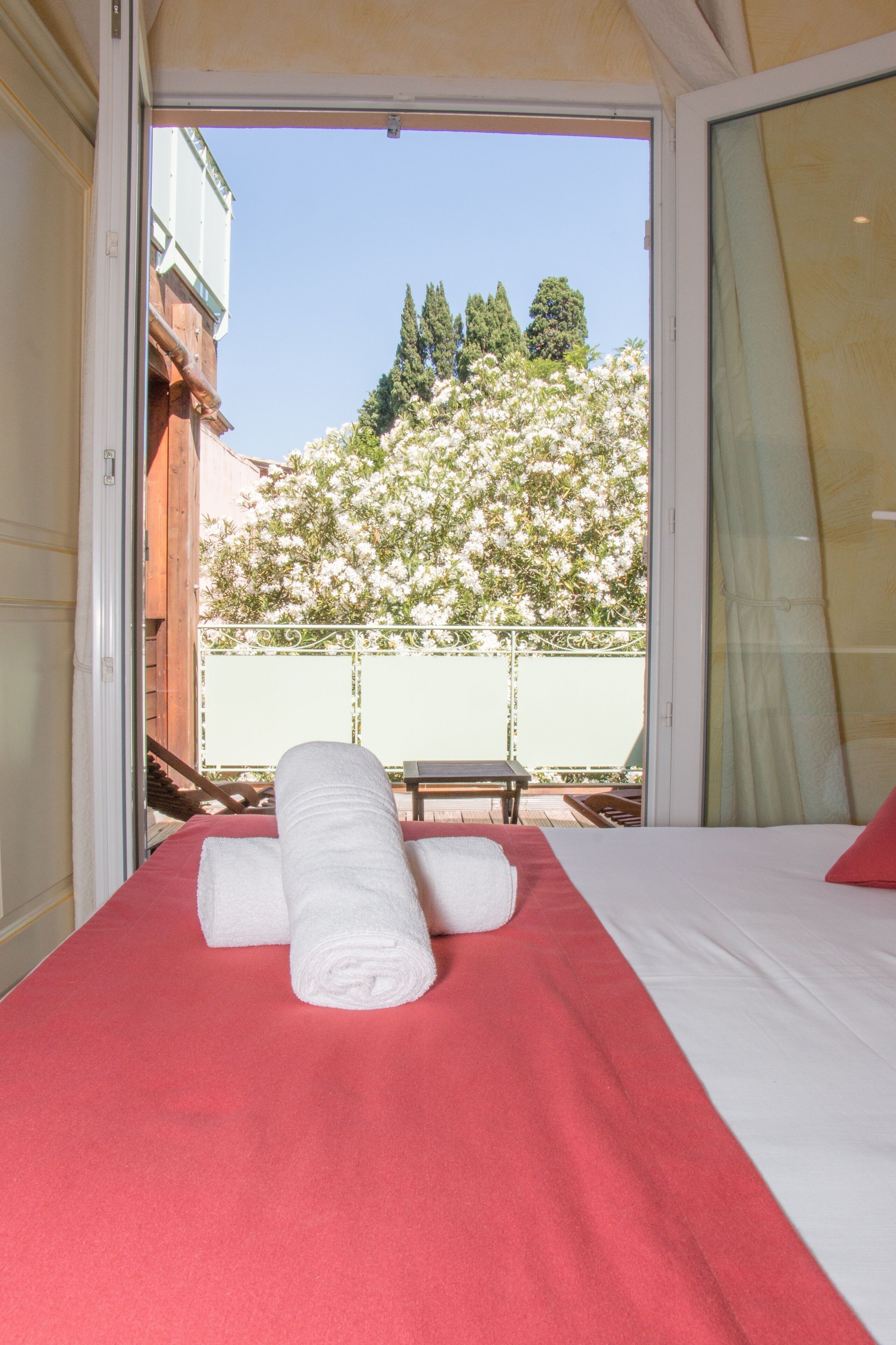 double room, 1 queen bed, terrace, garden view | 1 bedroom, egyptian cotton sheets, premium bedding, minibar
