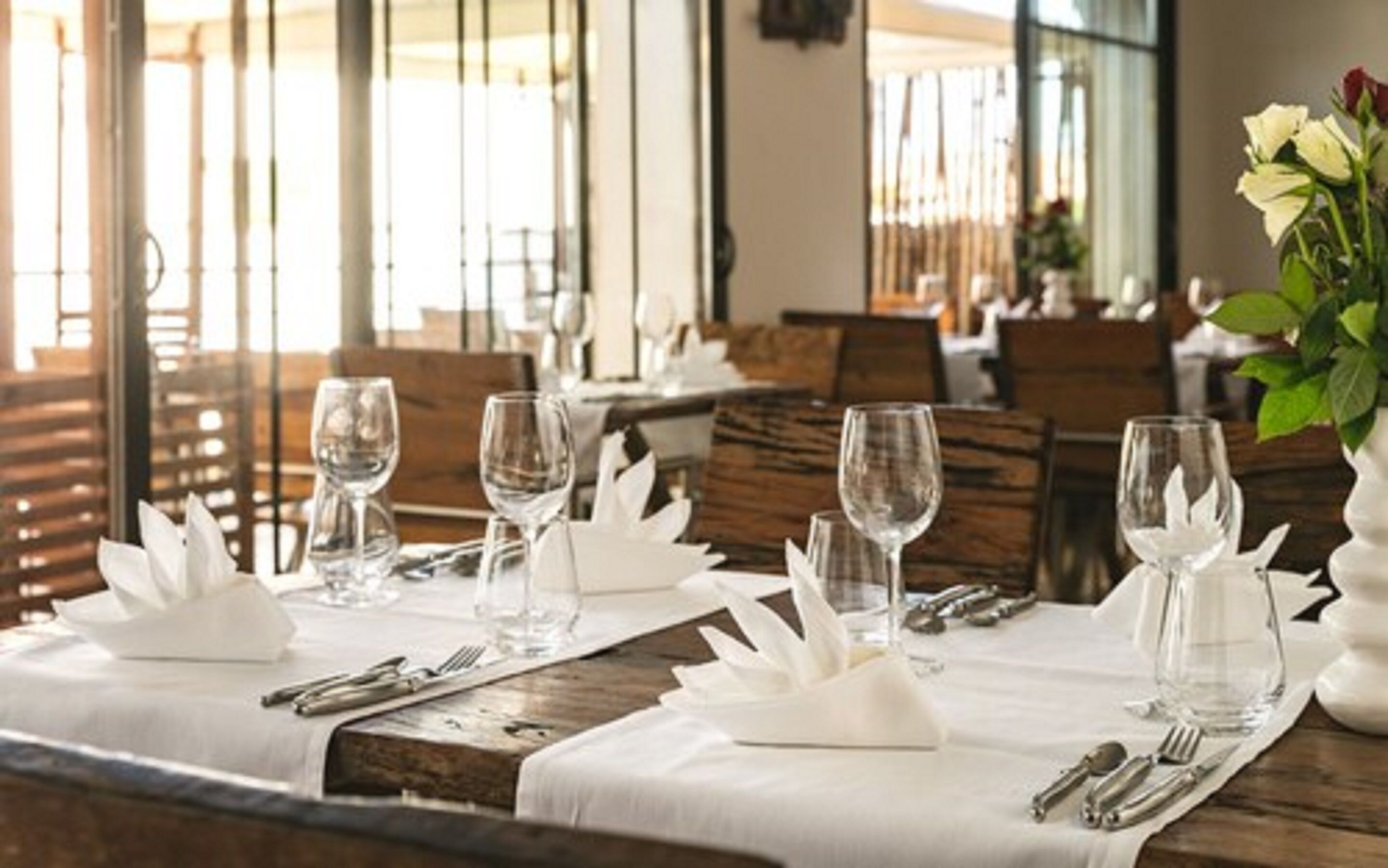 dinner served, french cuisine, pool views