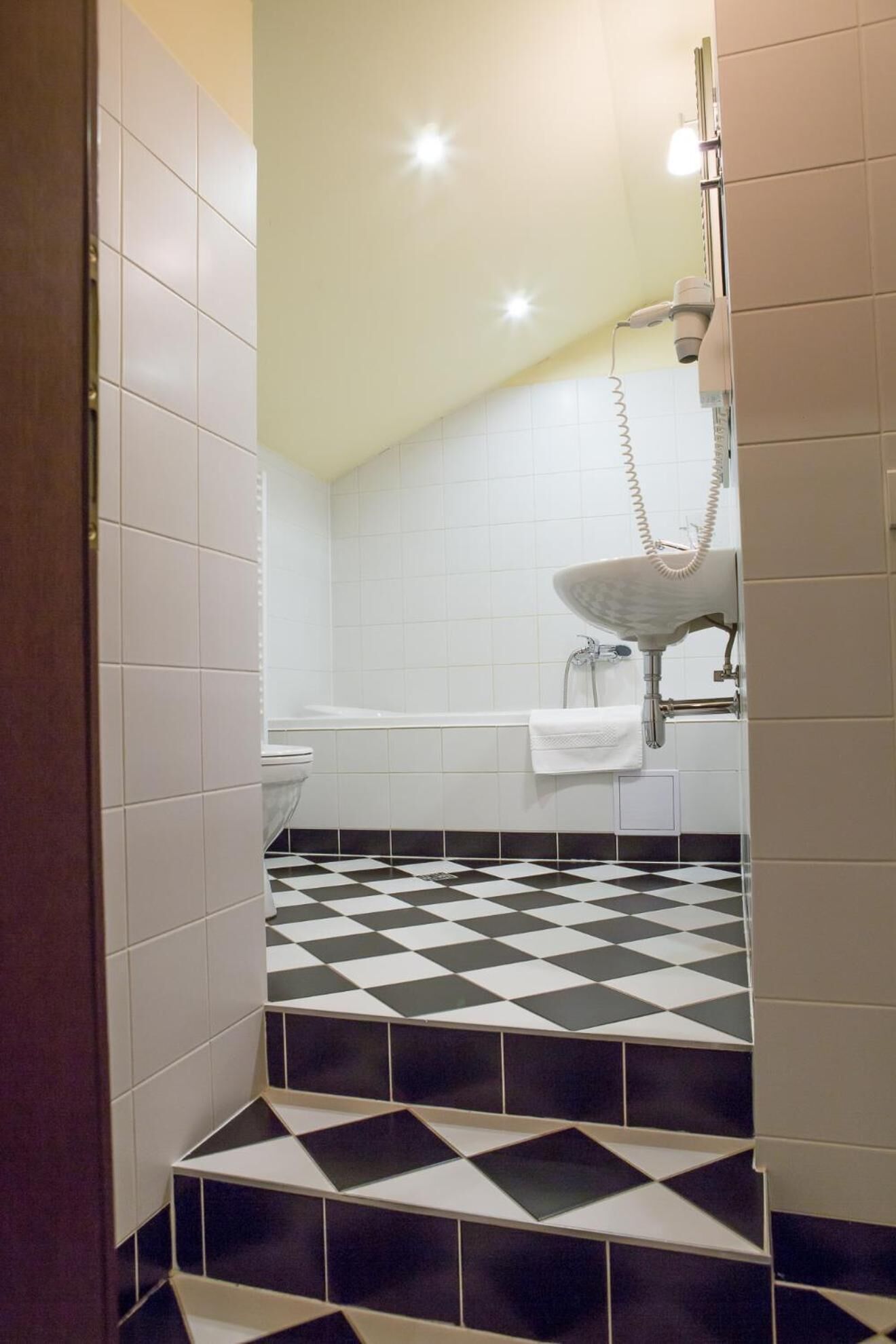 free toiletries, hair dryer, towels