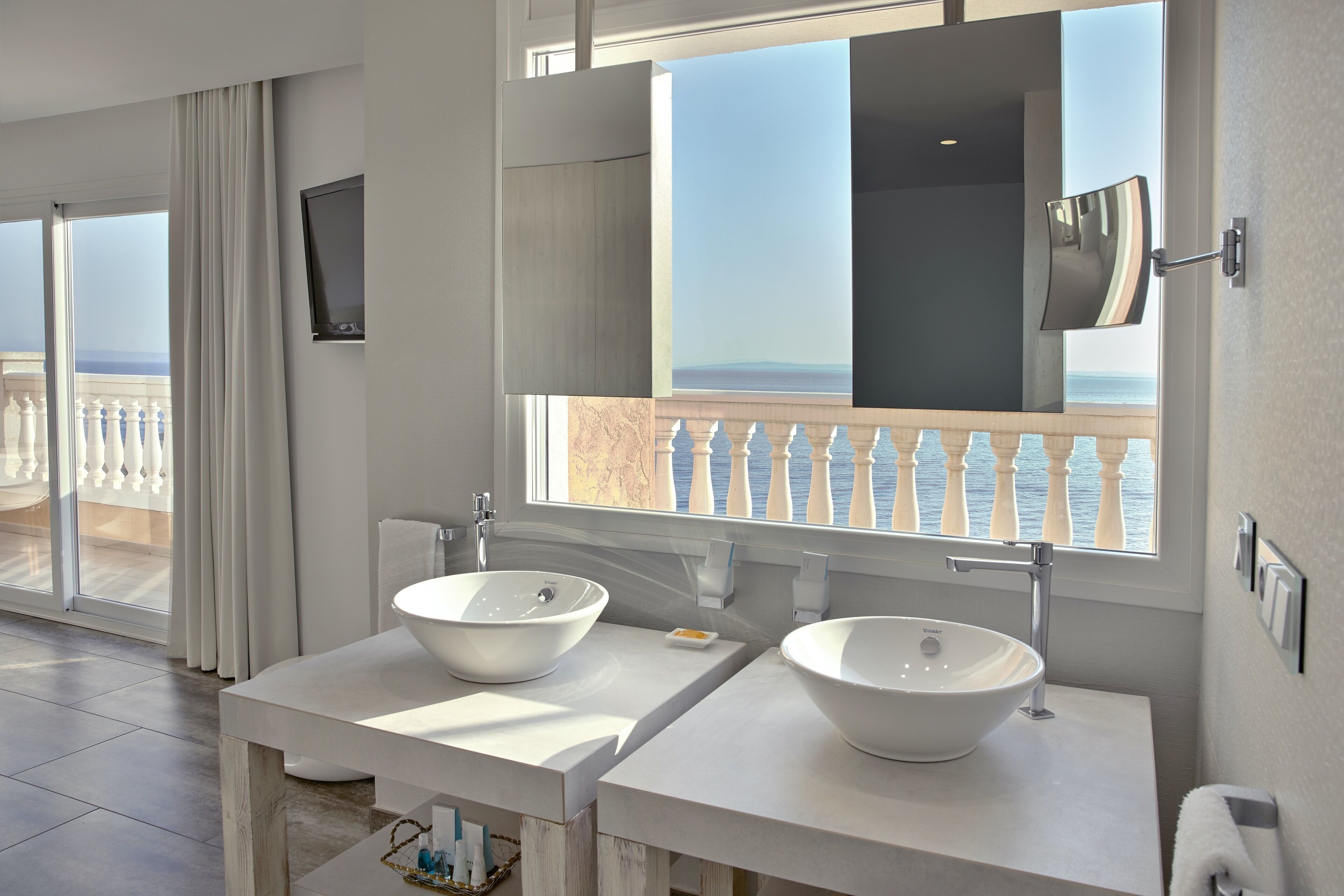 free toiletries, hair dryer, bathrobes, towels