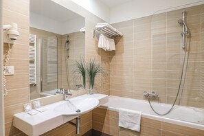 Free toiletries, hair dryer, bidet, towels