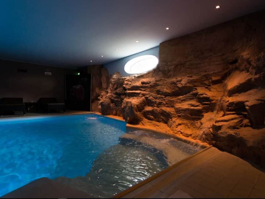 Indoor pool, open 4:00 PM to 9:00 PM, sun loungers