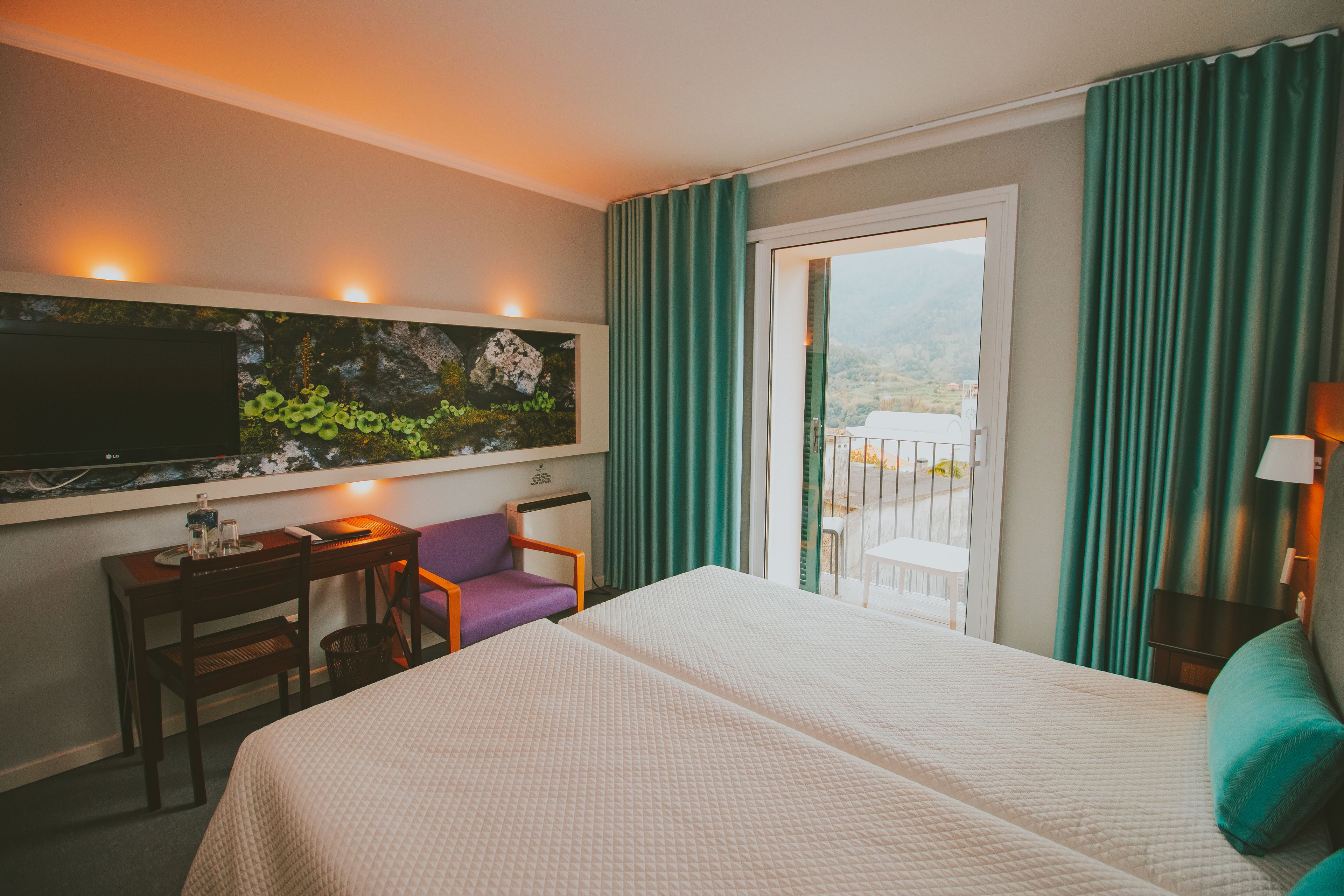 全景双床房 | 特色装修、办公桌、笔记本电脑工作区、免费 WiFi