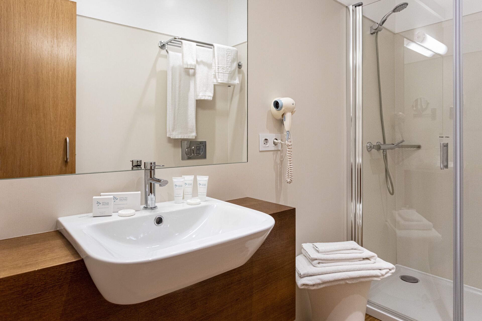 free toiletries, hair dryer, bidet, towels