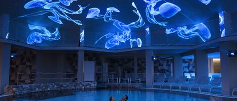 Indoor pool, 2 outdoor pools, open 8:00 AM to 11:30 PM, pool umbrellas