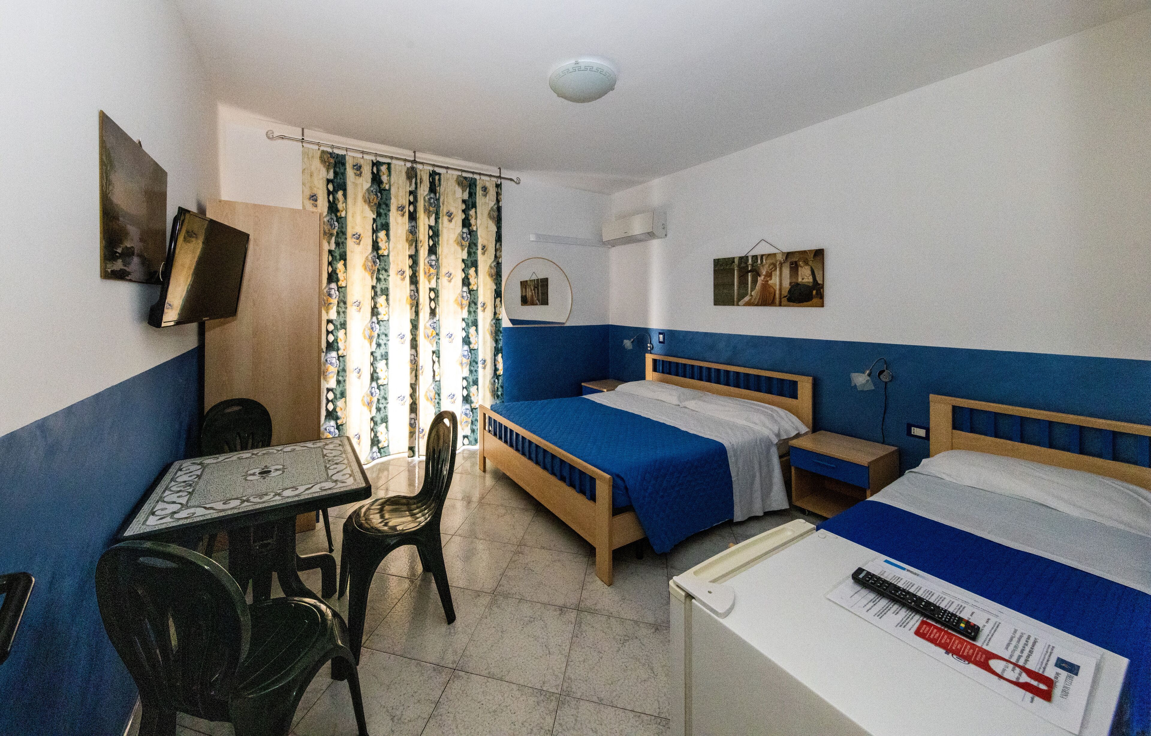 Pillowtop beds, desk, laptop workspace, iron/ironing board