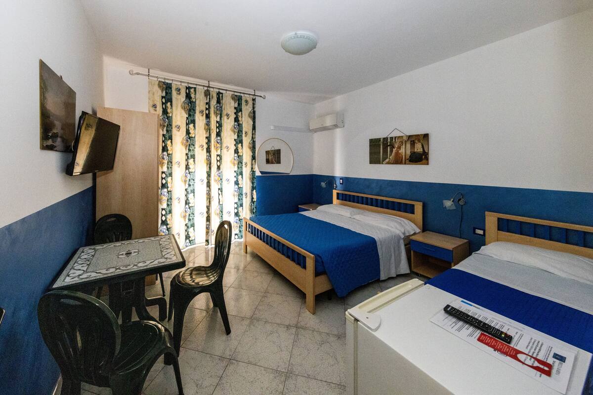 Pillowtop beds, desk, laptop workspace, iron/ironing board