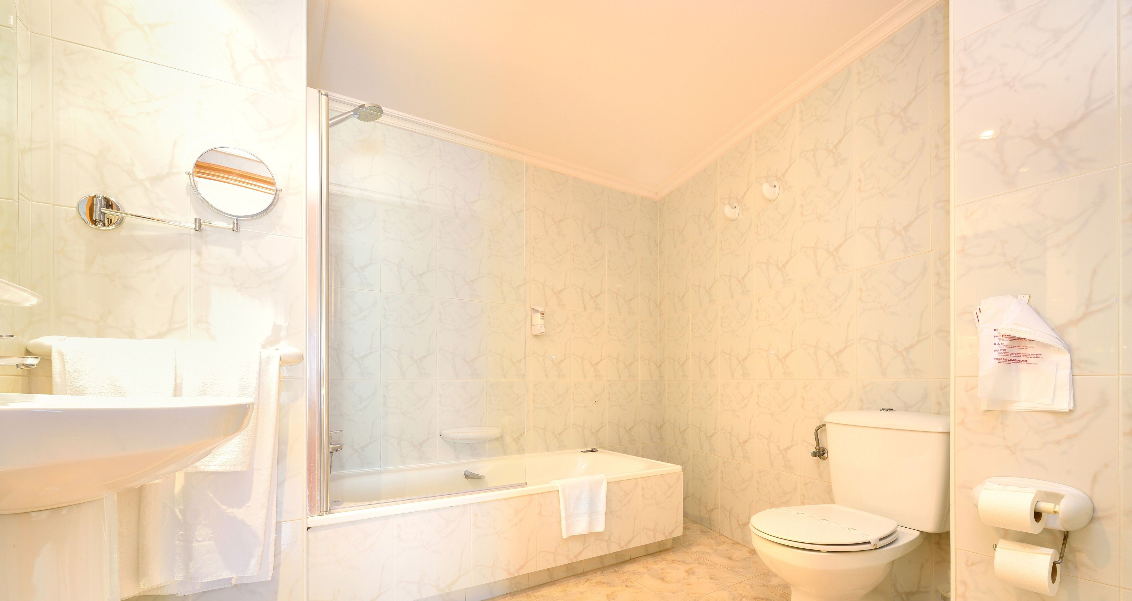 free toiletries, hair dryer, towels