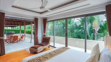 デュープレックス 3 ベッドルーム プライベートプール | 高級寝具、ミニバー、セーフティボックス (室内)、客室ごとに異なる装飾